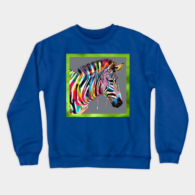 rainbow zebra Crewneck Sweatshirt by poupoune
